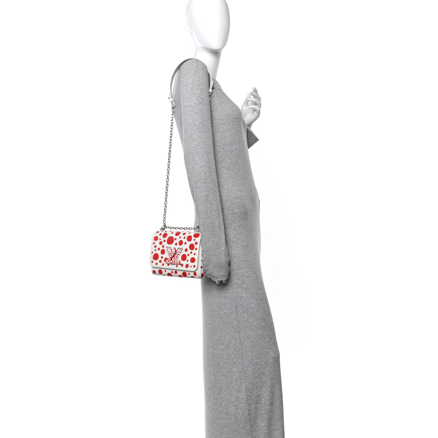 Louis Vuitton LV X YK Epi Infinity Dots Twist Shoulder Bag PM White Red