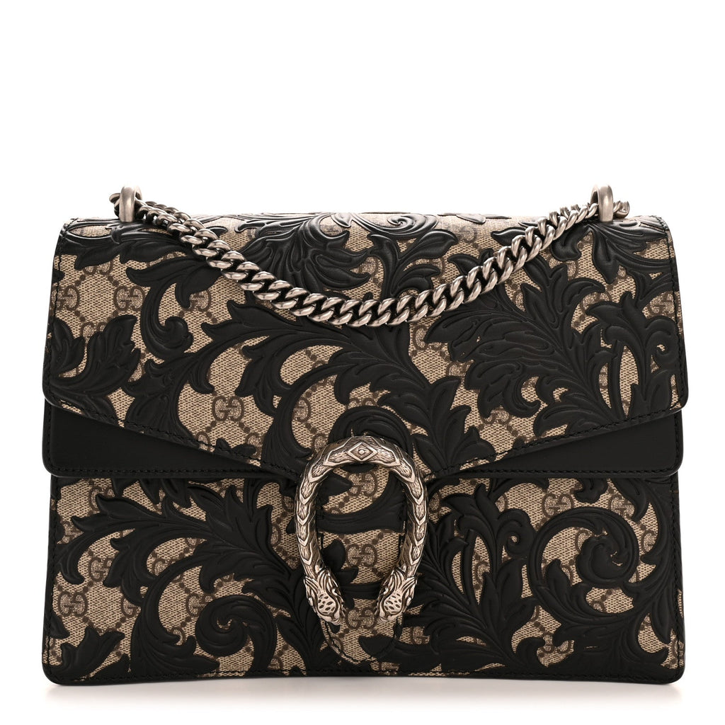 Gucci GG Supreme Monogram Arabesque Medium Dionysus Shoulder Bag Black