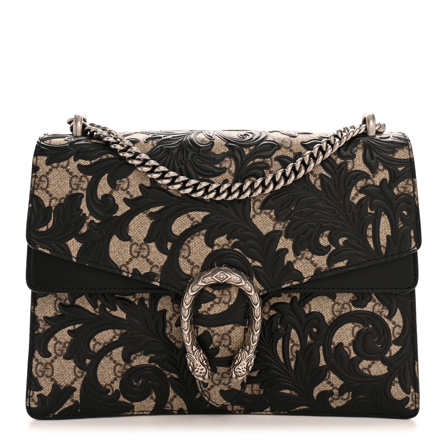 Gucci GG Supreme Monogram Arabesque Medium Dionysus Shoulder Bag Black