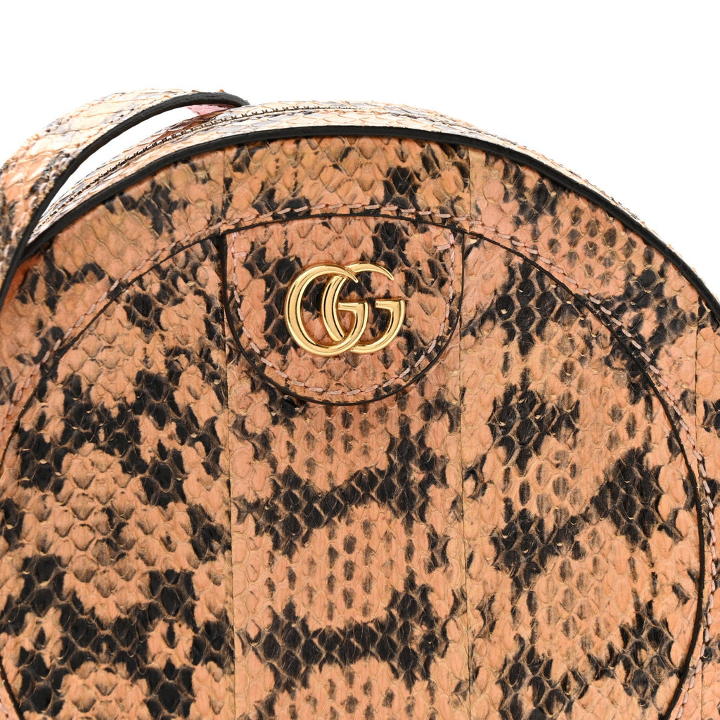 Gucci Snakeskin GG Ophidia Round Crossbody Bag
