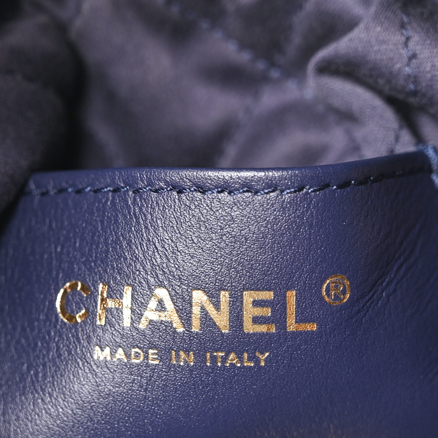 Chanel Shiny Calfskin Quilted Mini Chanel 22 Navy Blue