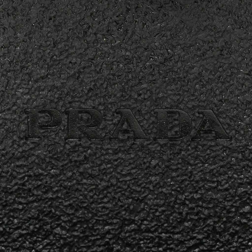 Prada Re-Nylon Gabardine Metal Triangle Logo Monolith Pouch Pocket 55mm Boots 39 Black