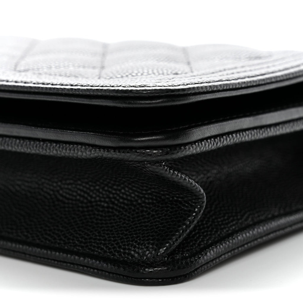 Chanel Caviar Quilted Boy Wallet On Chain WOC Black