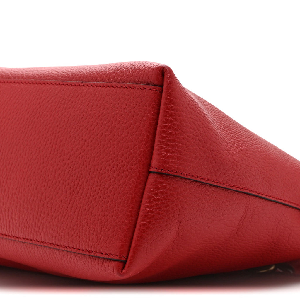 Gucci Dollar Calfskin GG Charm Satchel Red