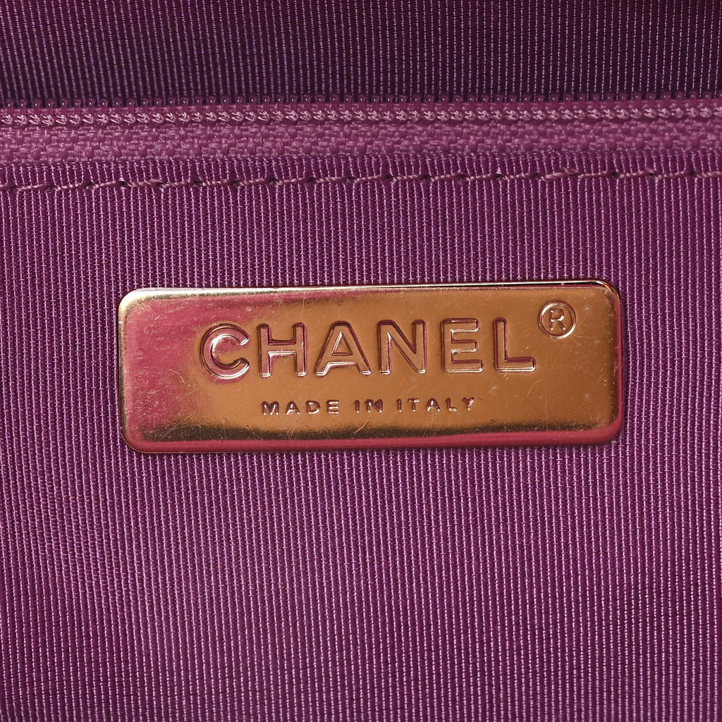 Chanel Wool Tweed Large Zipped Shopping Tote Magenta