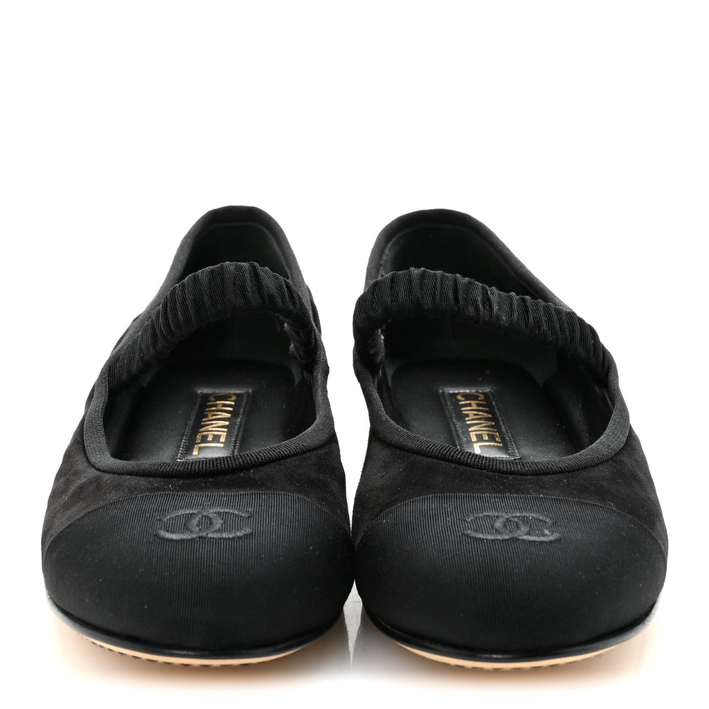 Chanel Velvet Mary Jane Flats 40 Black