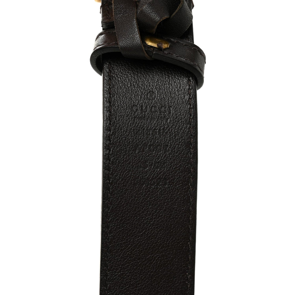 Gucci Moon Calfskin Double G 30mm Belt 85 34 Dark Cocoa