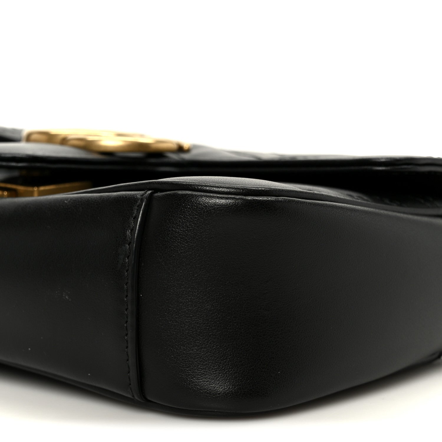 Gucci Calfskin Matelasse Mini GG Marmont Shoulder Bag Black