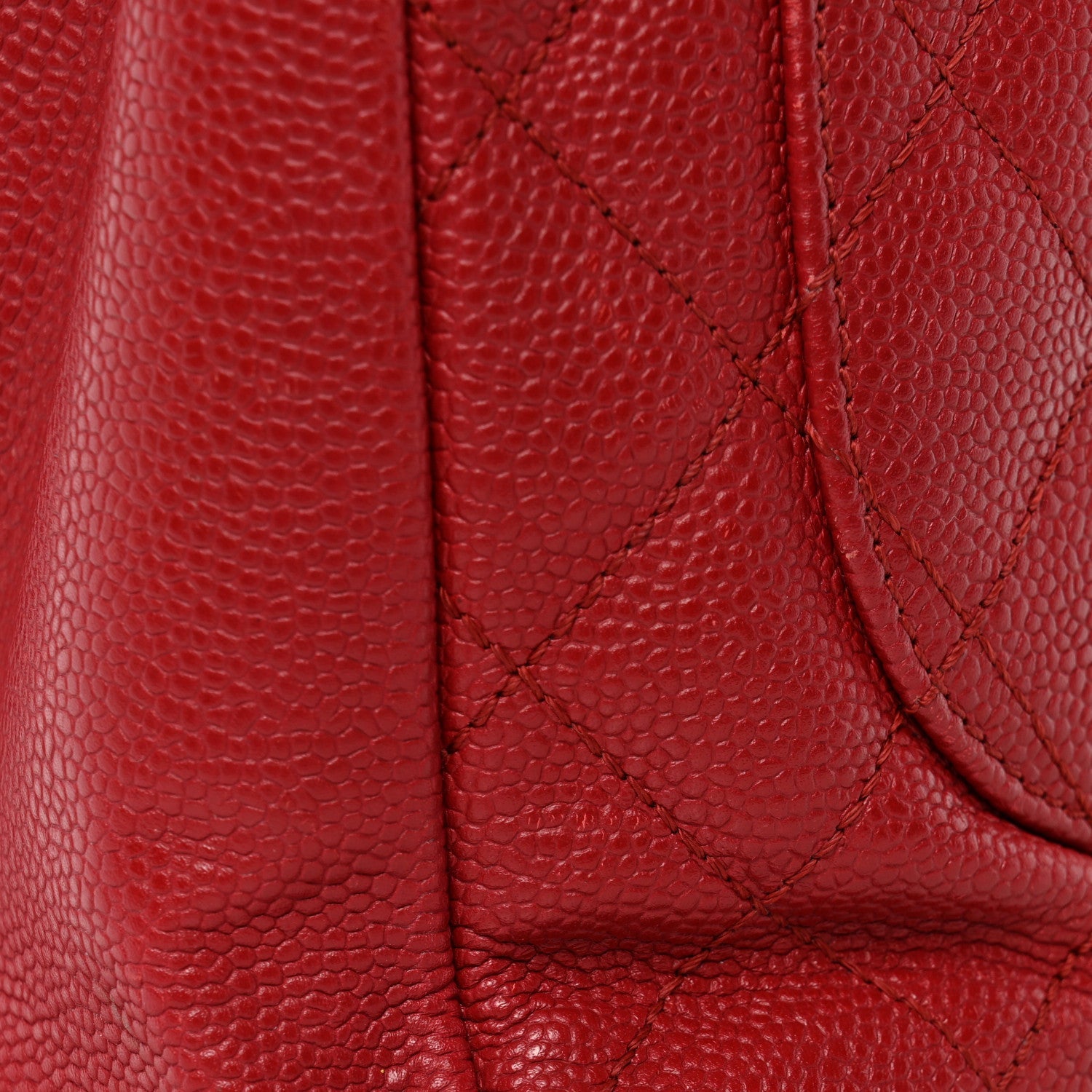 Chanel Caviar Quilted Grand Shopping Tote GST Red