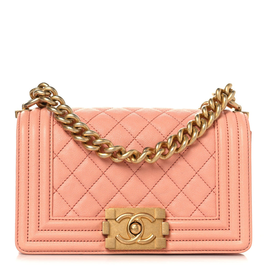Chanel Caviar Quilted Small Boy Flap Light Pink