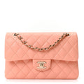 Chanel Lambskin Quilted Small Double Flap Light Orange