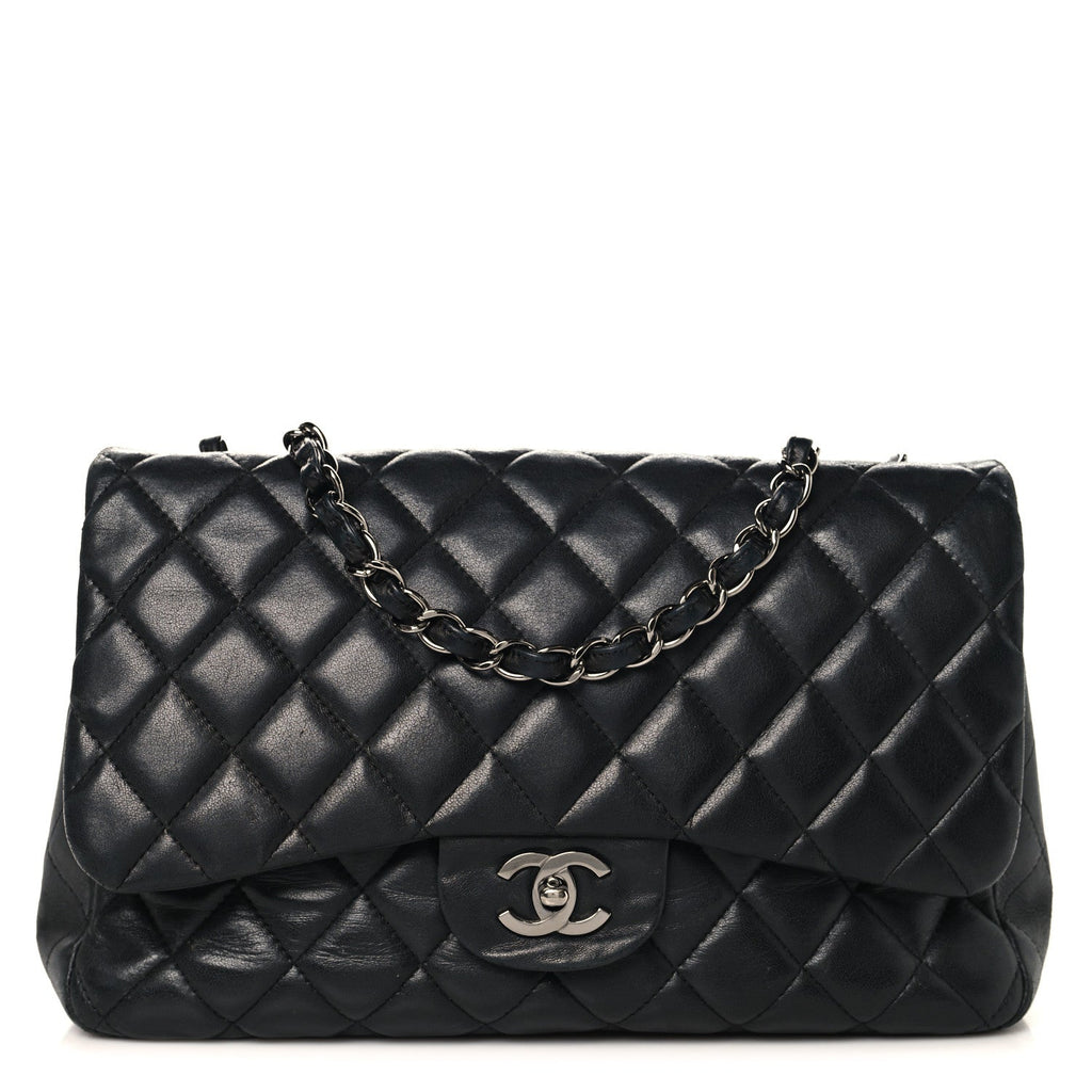 Chanel Lambskin Quilted Jumbo Single Flap Black