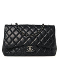 Chanel Lambskin Quilted Jumbo Single Flap Black