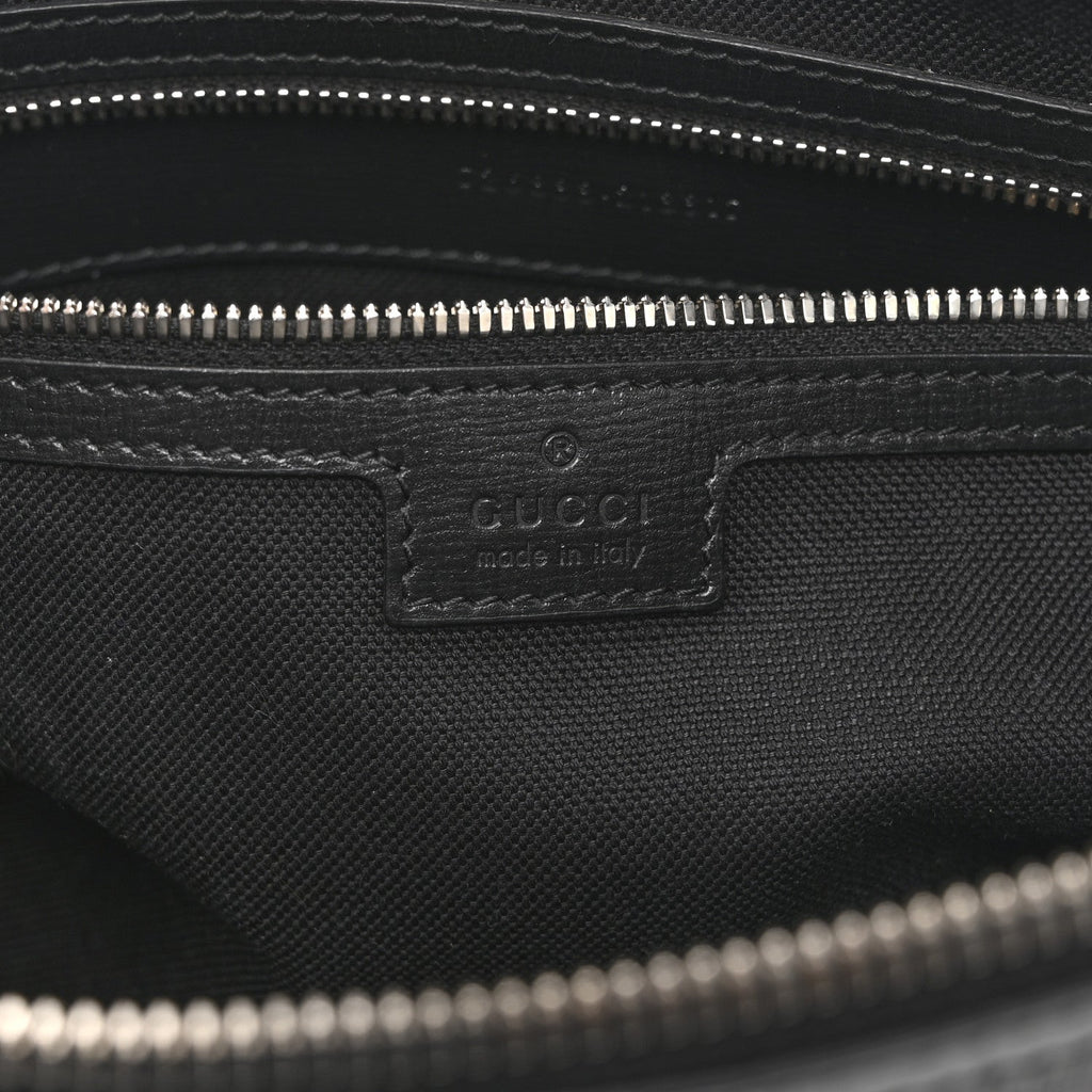 Gucci GG Supreme Monogram Azalea Calfskin Retro Interlocking G Wristlet Messenger Bag Black