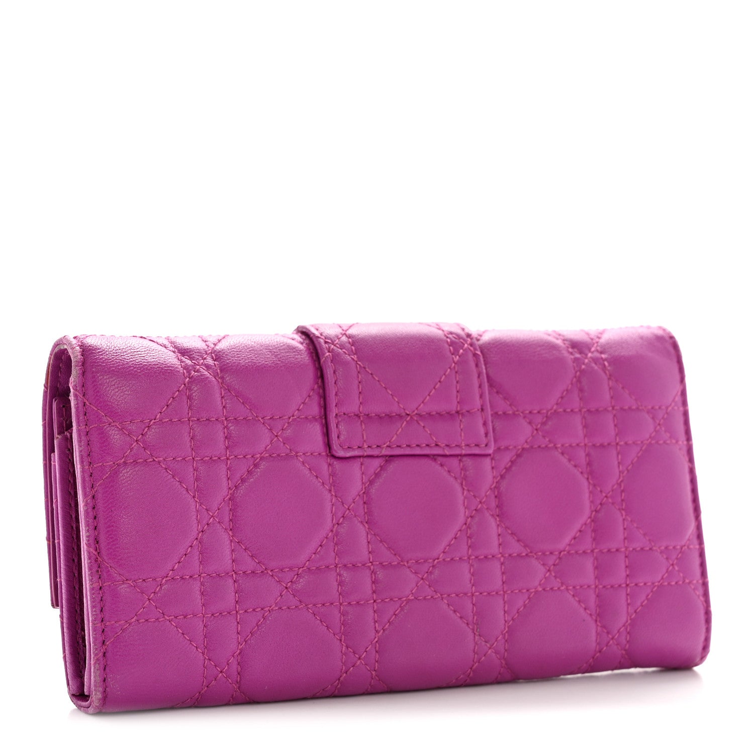 Christian Dior Lambskin Cannage Miss Dior Chain Wallet Dark Pink