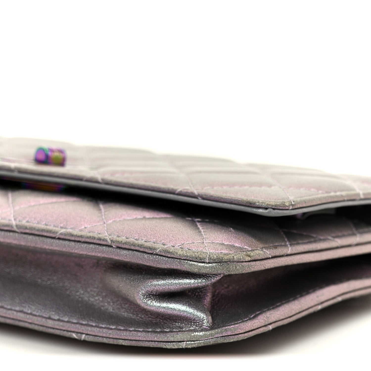 Chanel Iridescent Lambskin Quilted Reissue Wallet On Chain WOC Light Purple