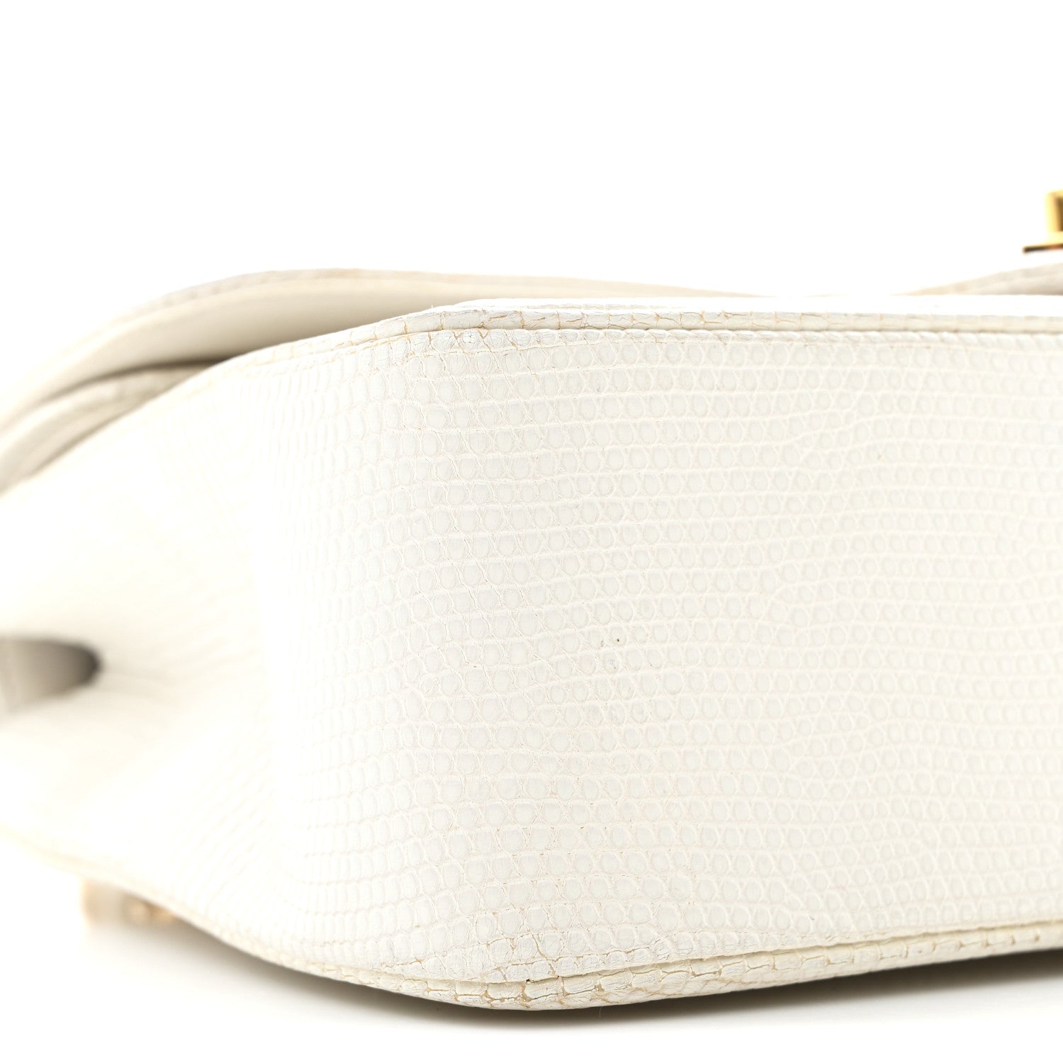 Chanel Lizard Small Double Flap White