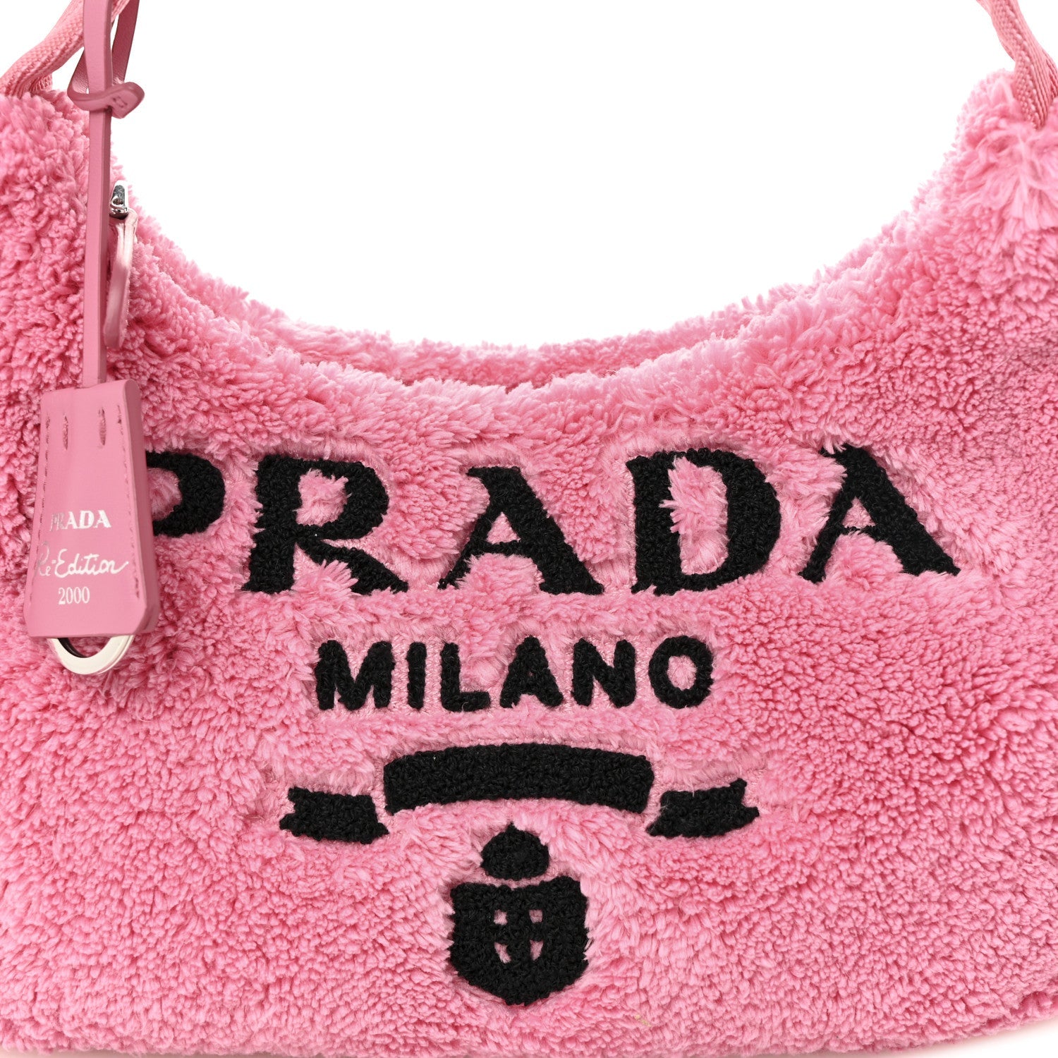 Prada Terry Cloth Mini Re-Edition 2000 Bag Petalo Black