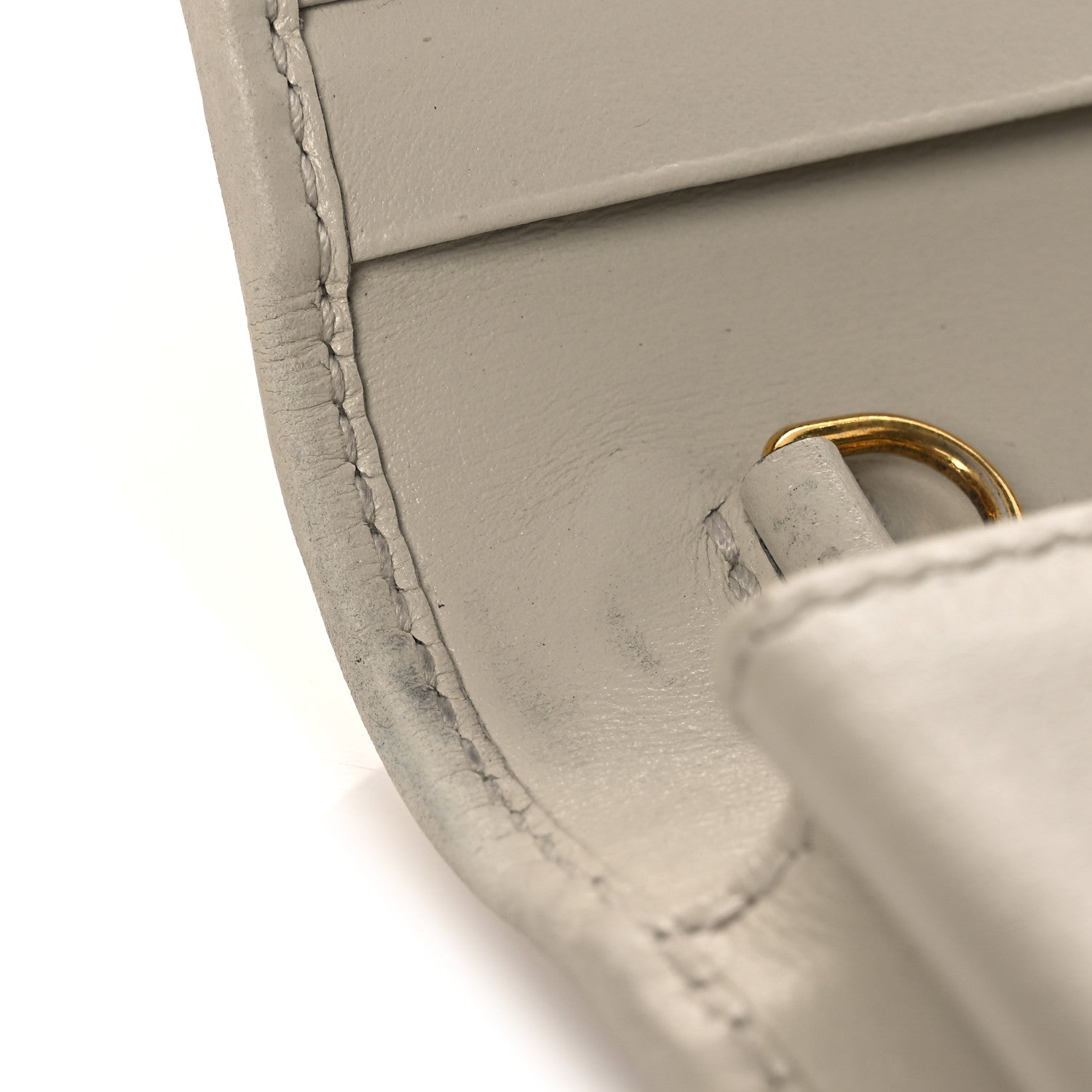 Gucci Boarded Plutone Calfskin Horsebit 1955 Wallet On Chain Mystic White