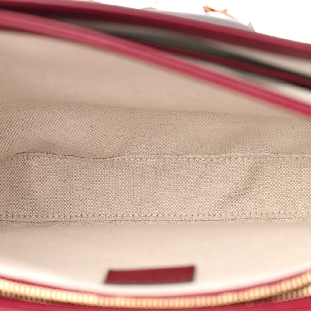 Gucci GG Supreme Monogram Horsebit 1955 Soft Small Shoulder Bag Beige Ebony Rosso Ancora