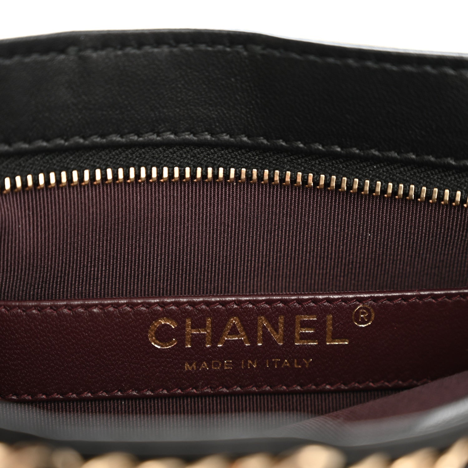 Chanel Lambskin Chain Frame Shoulder Bag Black