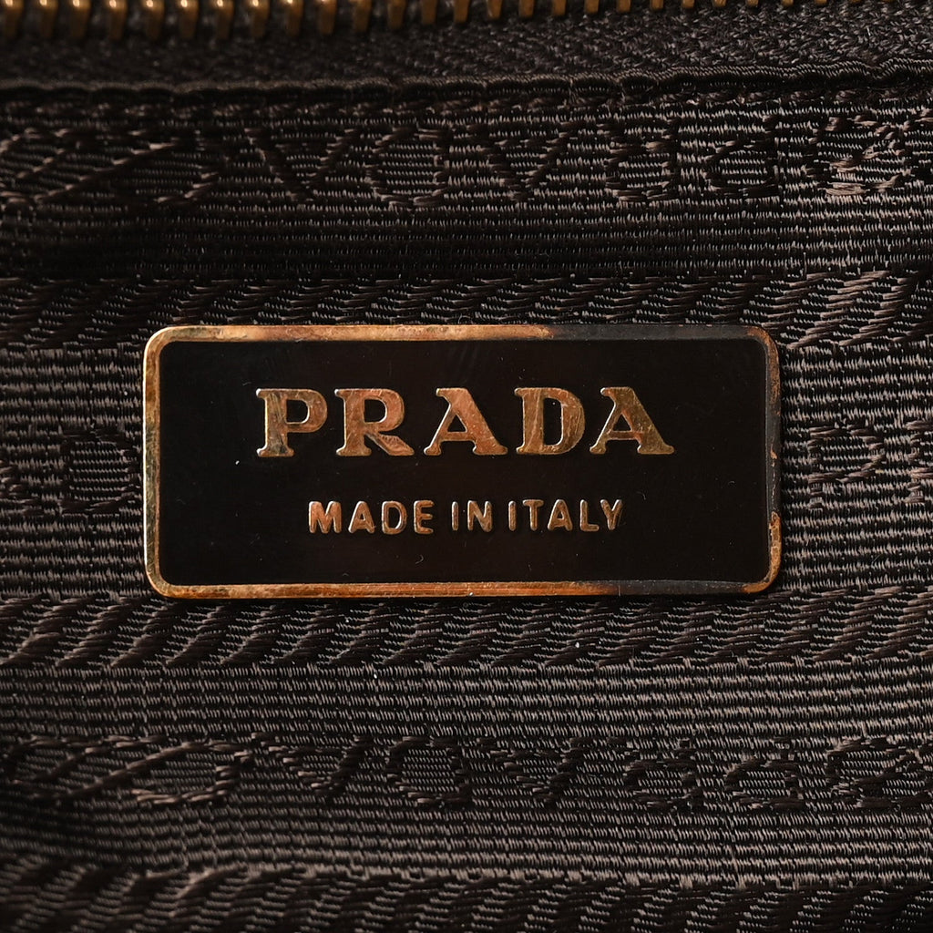Prada Saffiano Rectangular Shoulder Bag Brown