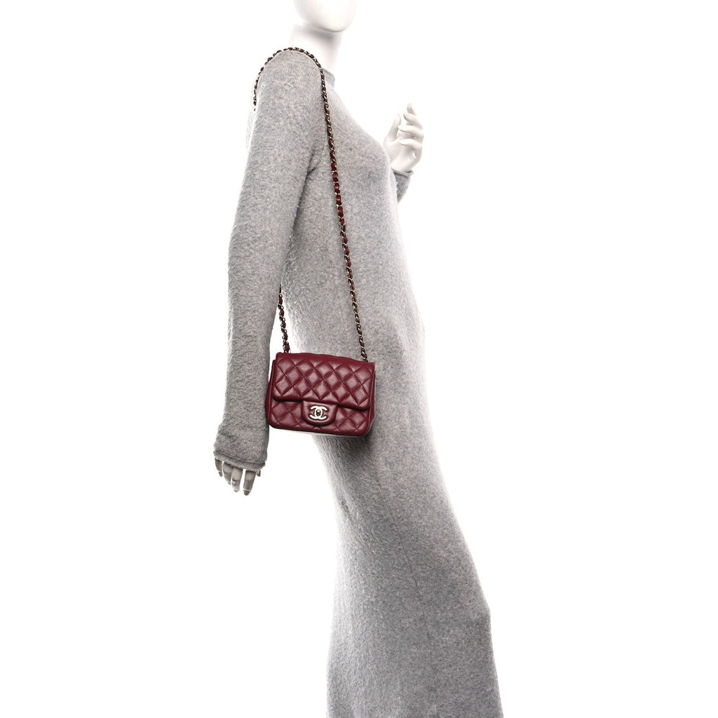 Chanel Lambskin Quilted Mini Square Flap Red