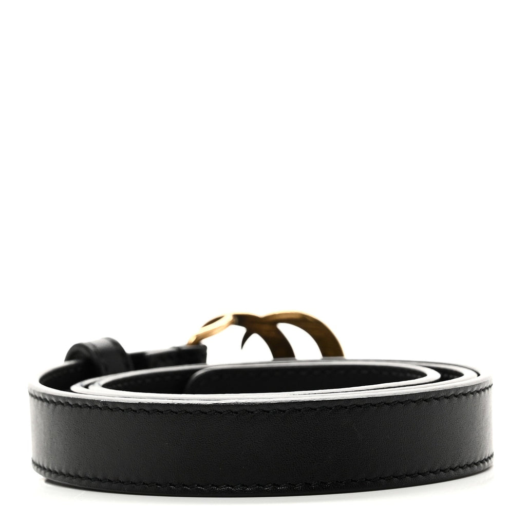 Gucci Calfskin Pearl Double G 20mm Belt 70 28 Black Cream