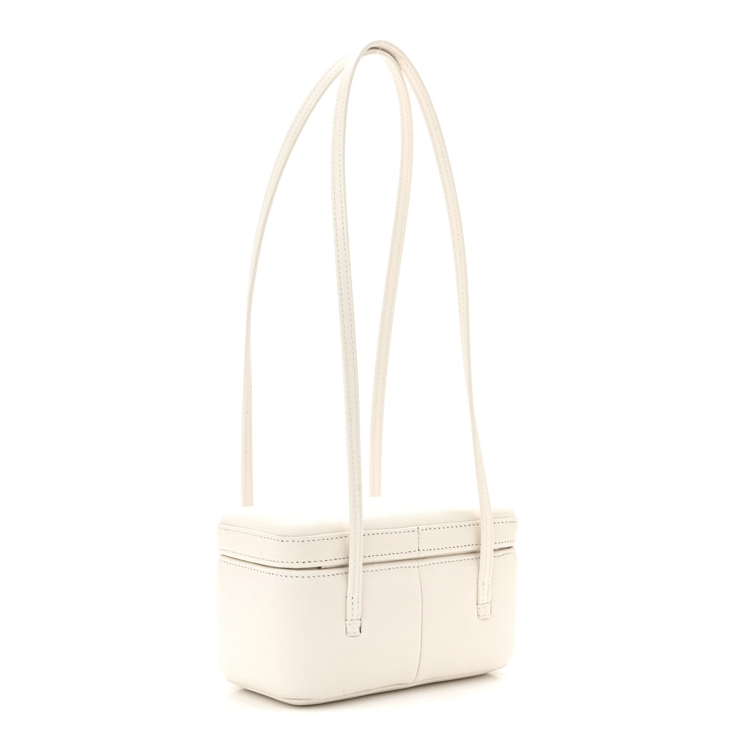 Chanel Shiny Caviar Preppy Coco Long Vanity With Strap White