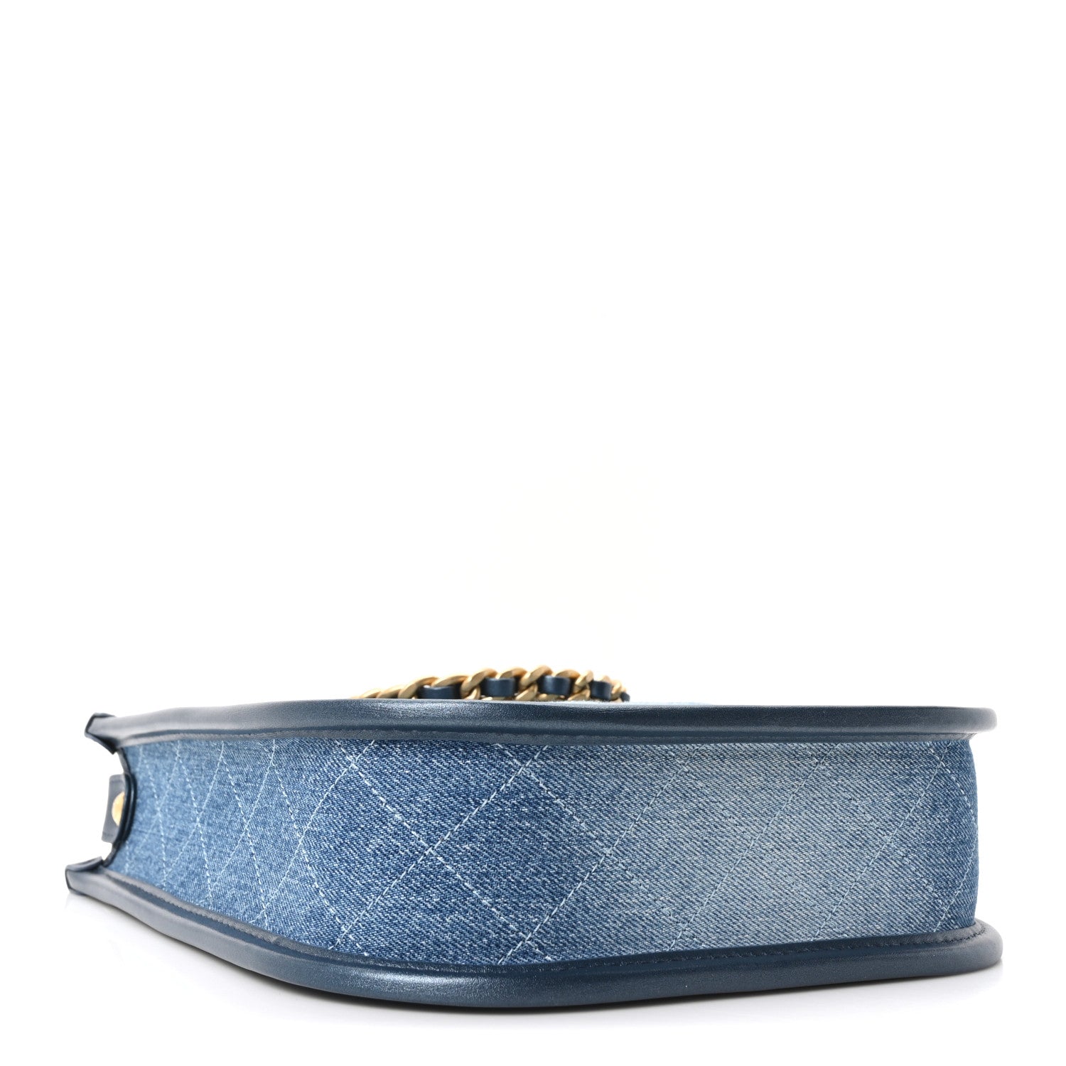 Chanel Washed Denim Quilted Small Hobo Blue