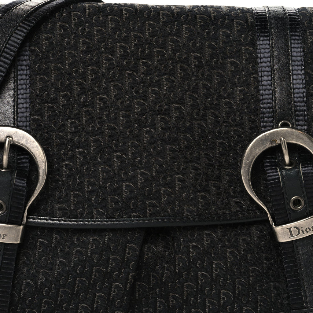 Christian Dior Canvas Diorissimo Buckle Messenger Black
