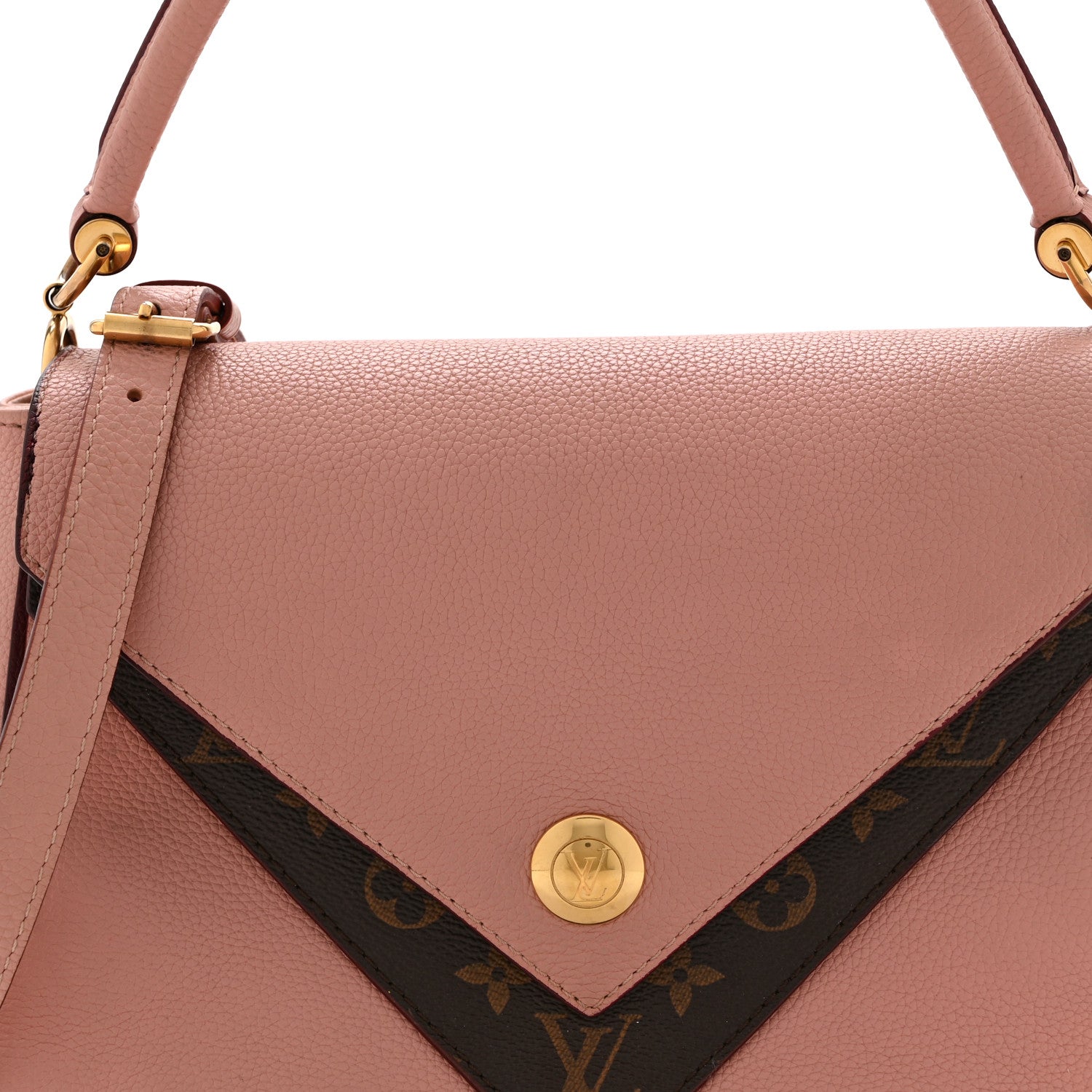 Louis Vuitton Grained Calfskin Monogram Double V Rose Poudre