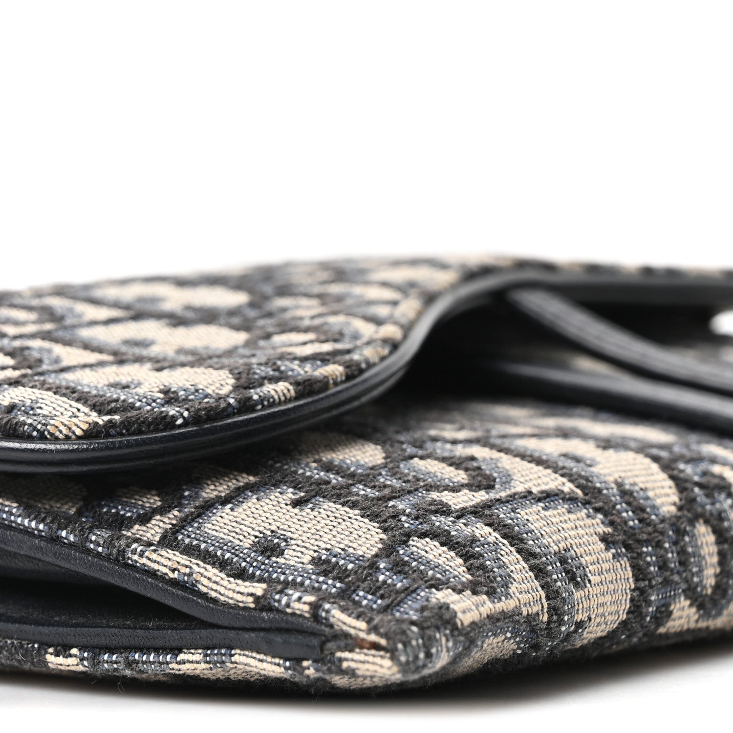 Christian Dior Oblique Saddle Chain Long Wallet Blue