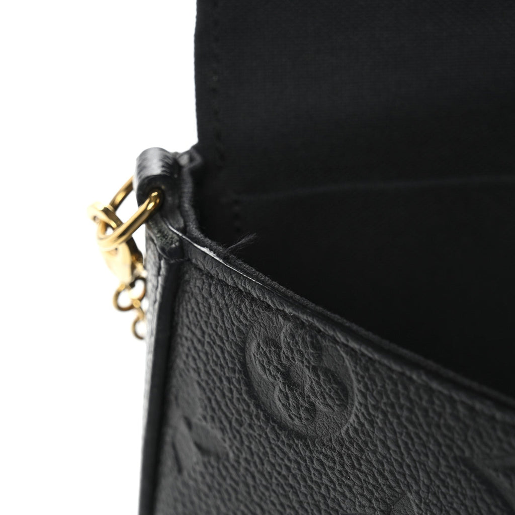 Louis Vuitton Empreinte Pochette Felicie Chain Wallet Black