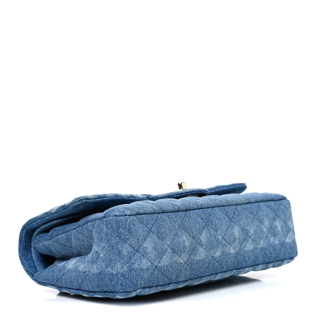 Chanel Denim Quilted Medium Double Flap Blue