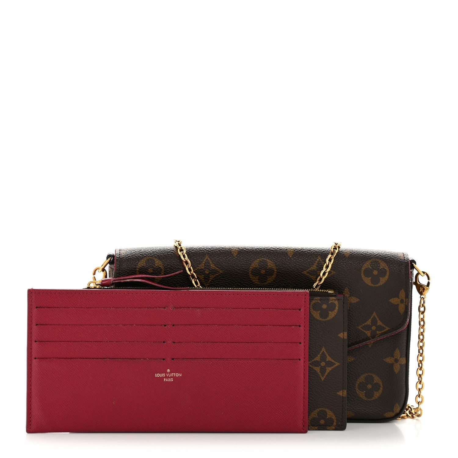 Louis Vuitton Monogram Pochette Felicie Chain Wallet Fuchsia