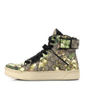 Gucci GG Monogram Blooms Web High Top Sneakers 8 Beige Green