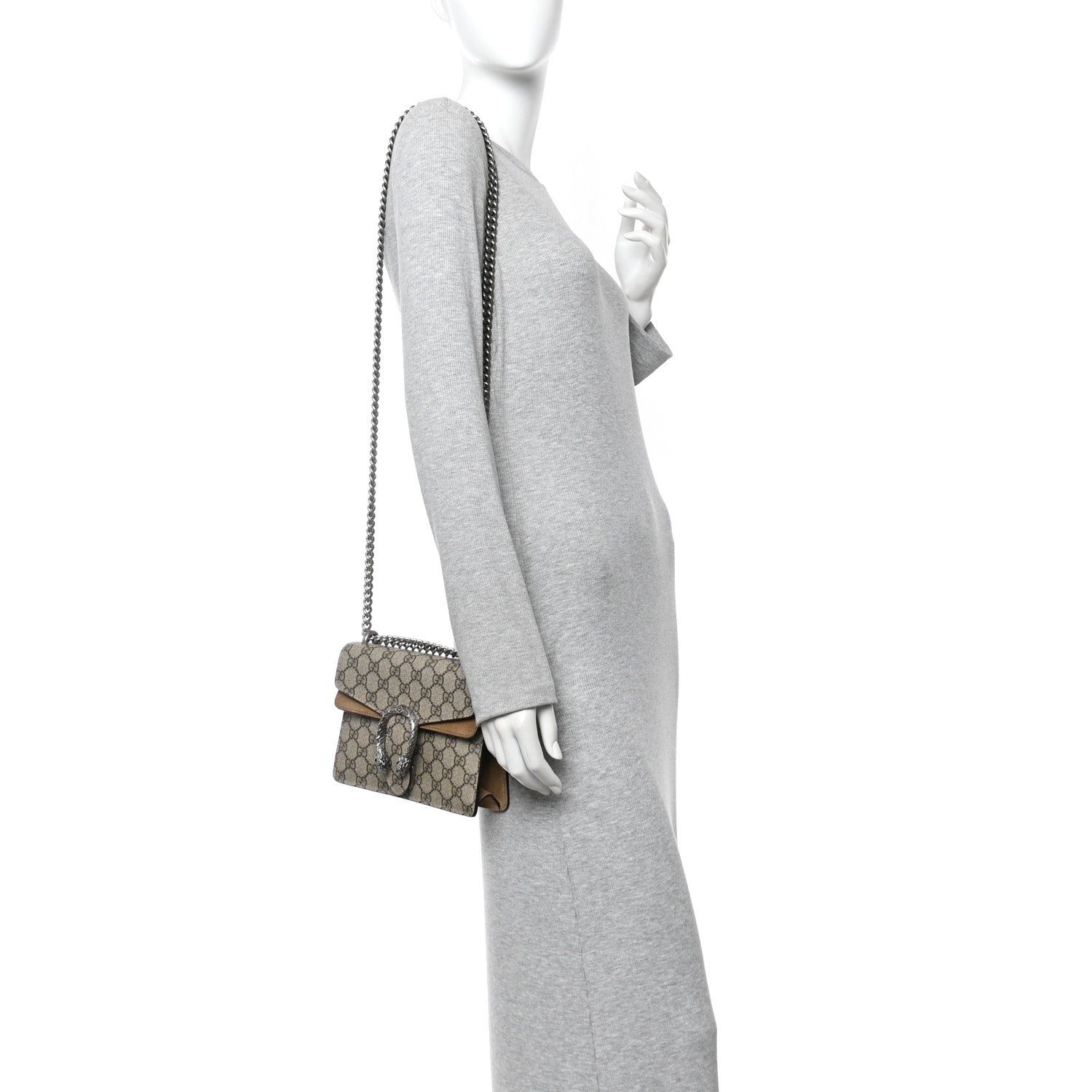 Gucci GG Supreme Monogram Mini Dionysus Shoulder Bag Taupe