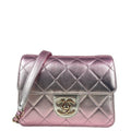 CHANEL Metallic Lambskin Like A Wallet Flap Golden Pink