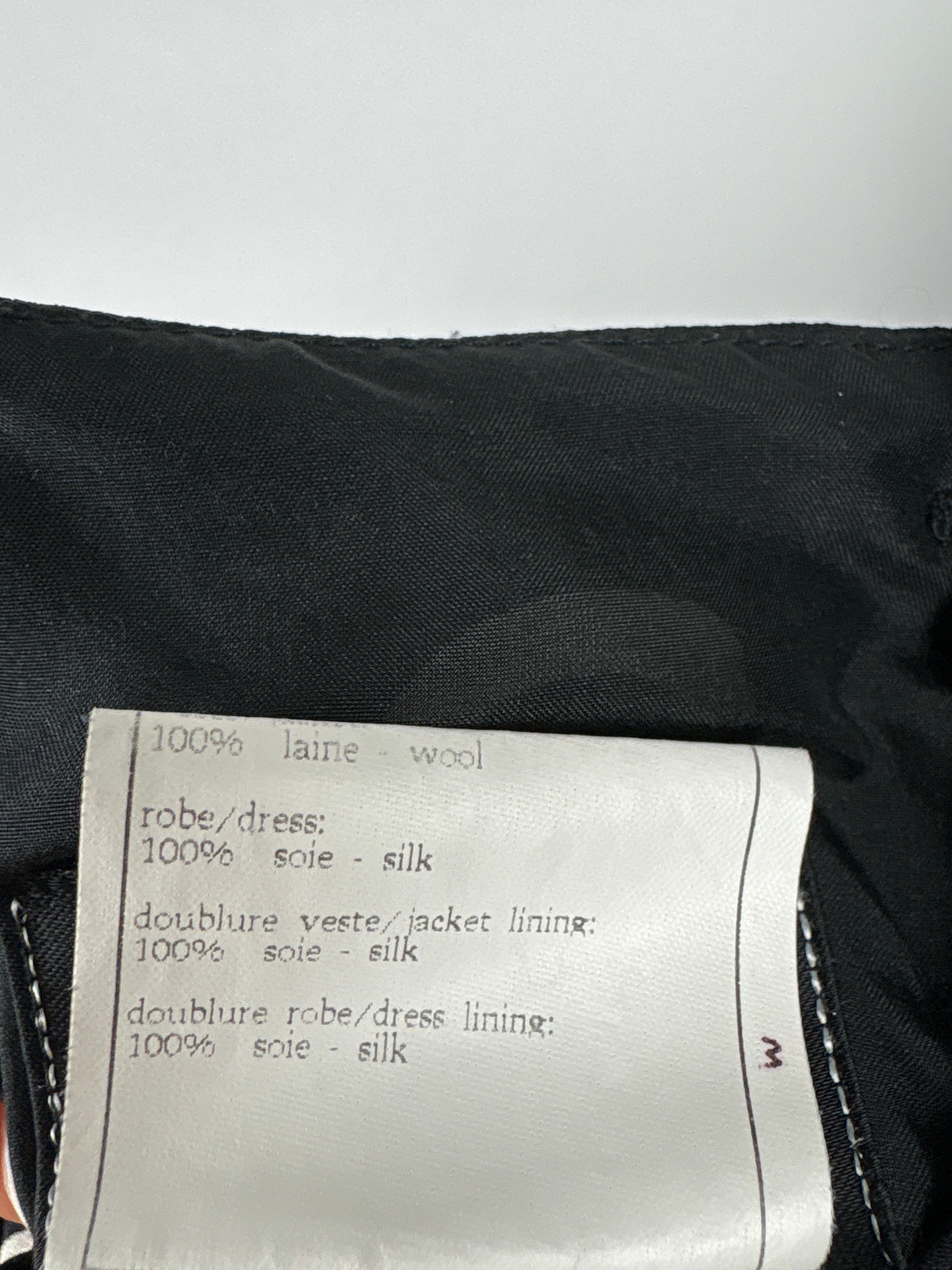 Chanel Vintage Runway 97/S Black, White CC Logo Slip Dress and Jacket Set with CC Chanel Button Size FR 42 (UK 14)
