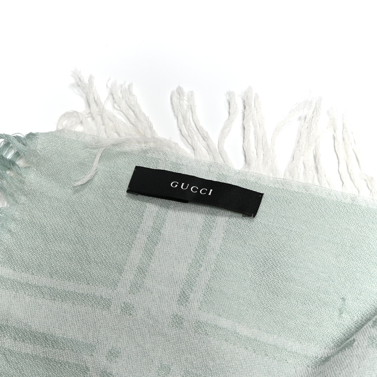 Gucci Wool Silk GG Monogram GGNat Scarf Green