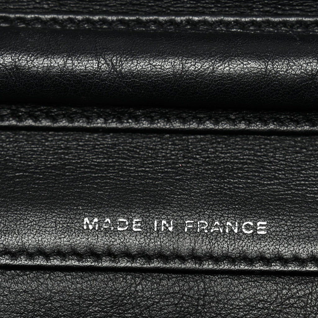 Chanel Patent CC Compact Wallet on Chain WOC Black