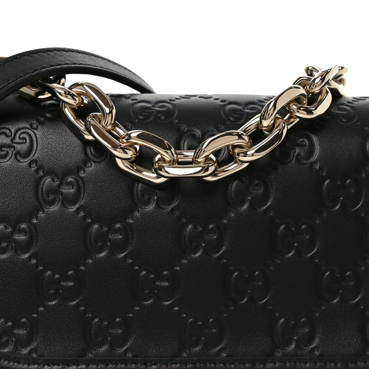 Gucci GG Calfskin Embossed Emblem Arabella Bag Black