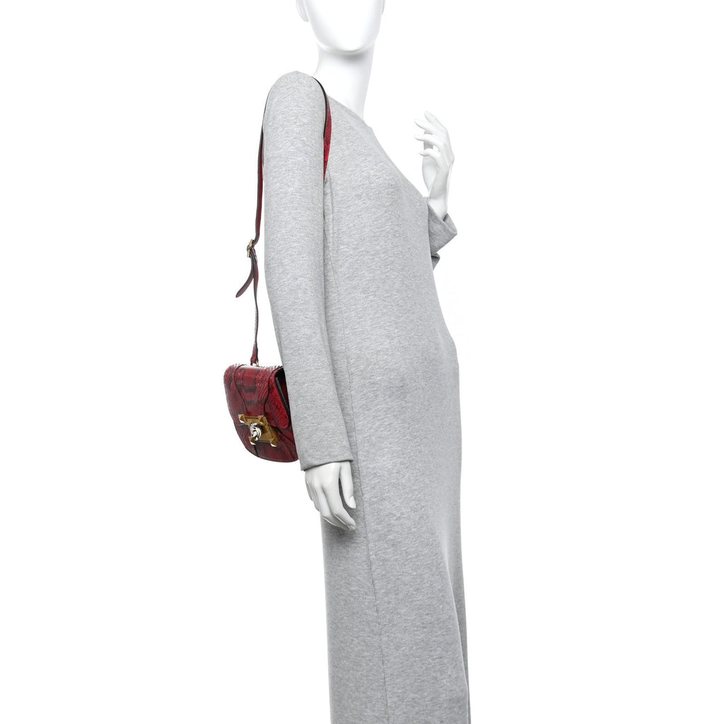 Gucci Elaphe Radiata Small Osiride Shoulder Bag Hibiscus Red
