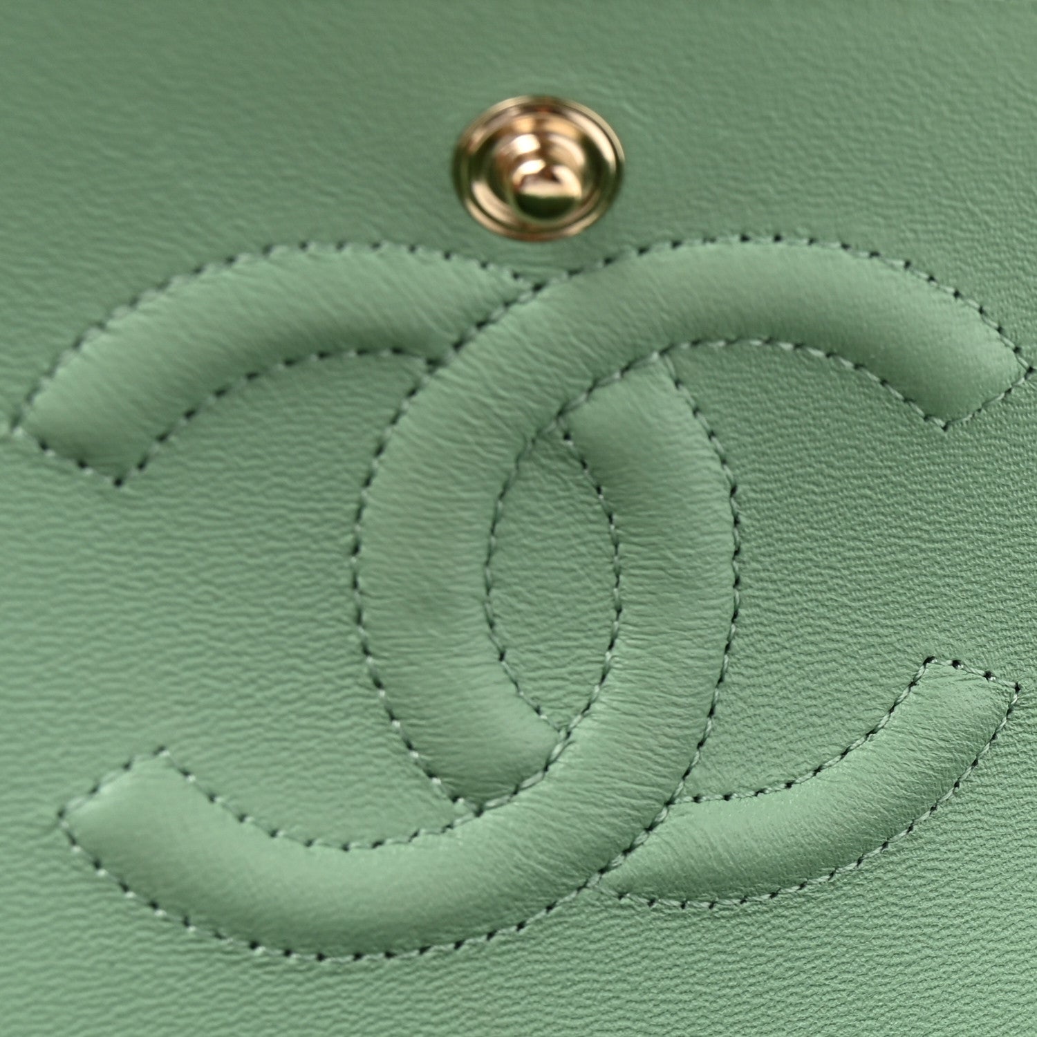 Chanel Caviar Quilted Small Double Flap Light Green