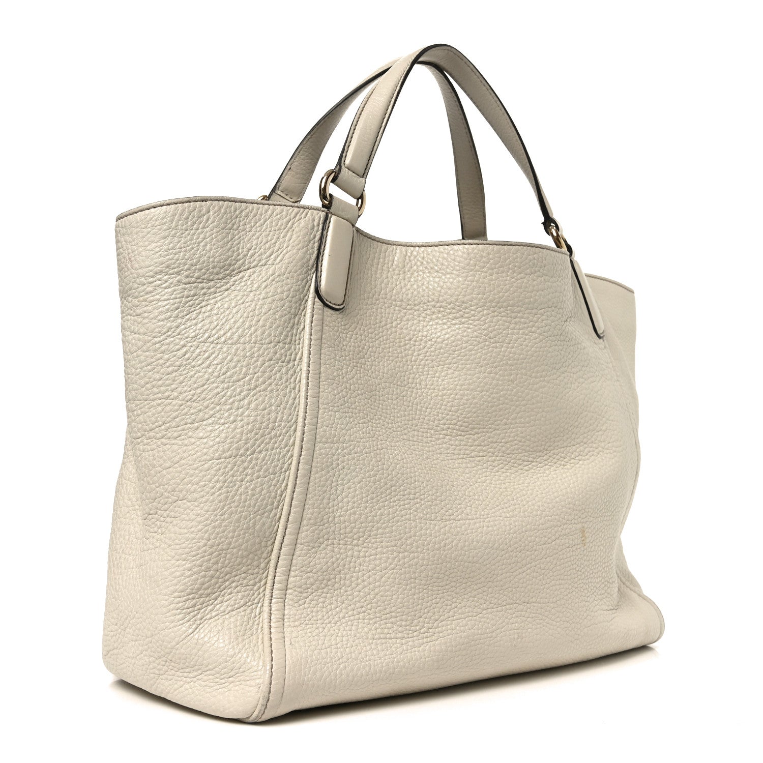 Gucci Pebbled Calfskin Medium Soho Shoulder Bag Off White