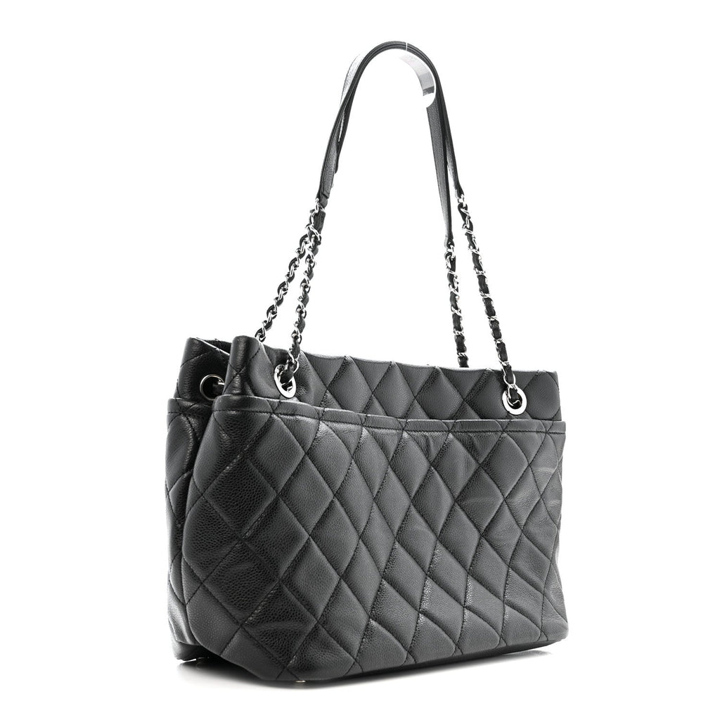 Chanel Caviar Quilted CC Timeless Soft Tote Black