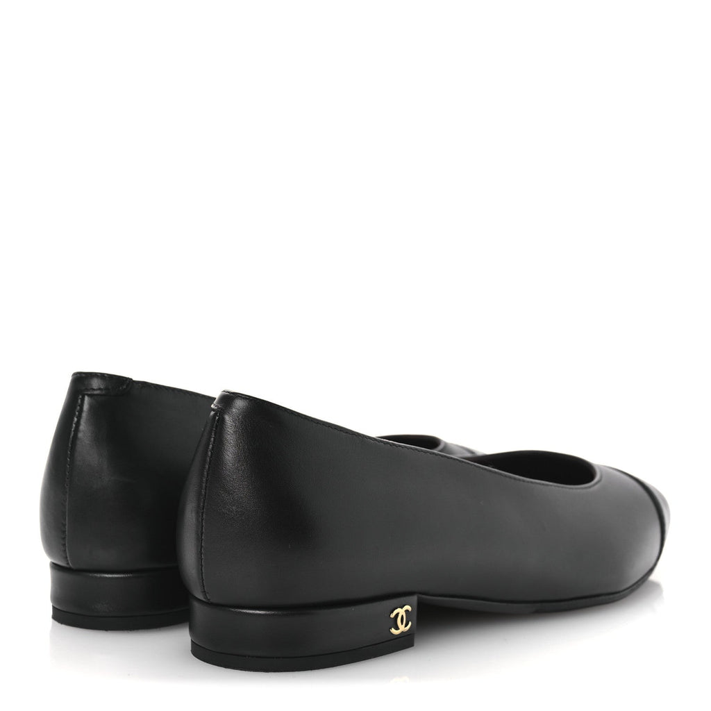Lambskin Cap Toe CC Uniform Pumps 36 Black
