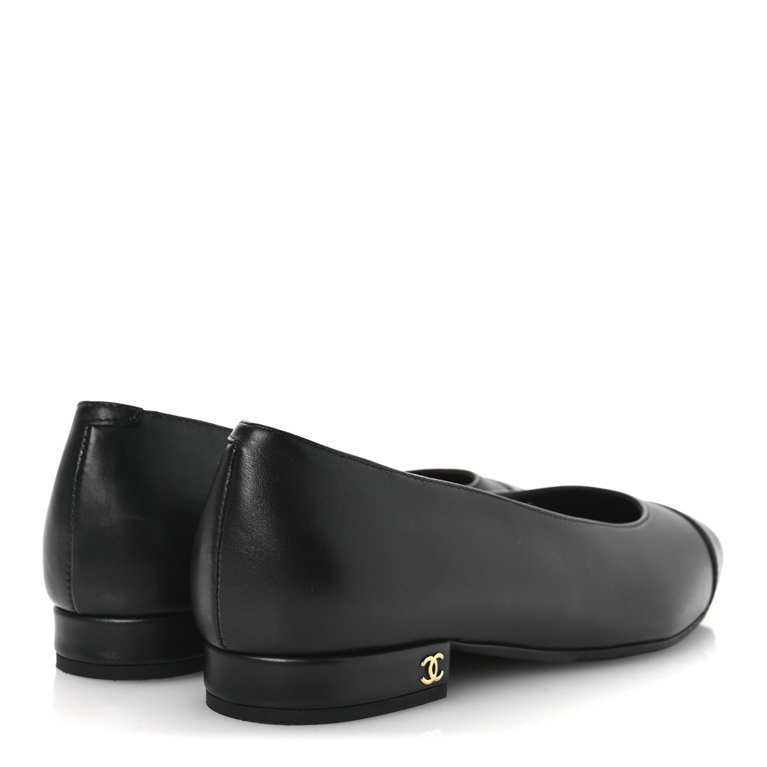 Lambskin Cap Toe CC Uniform Pumps 36 Black