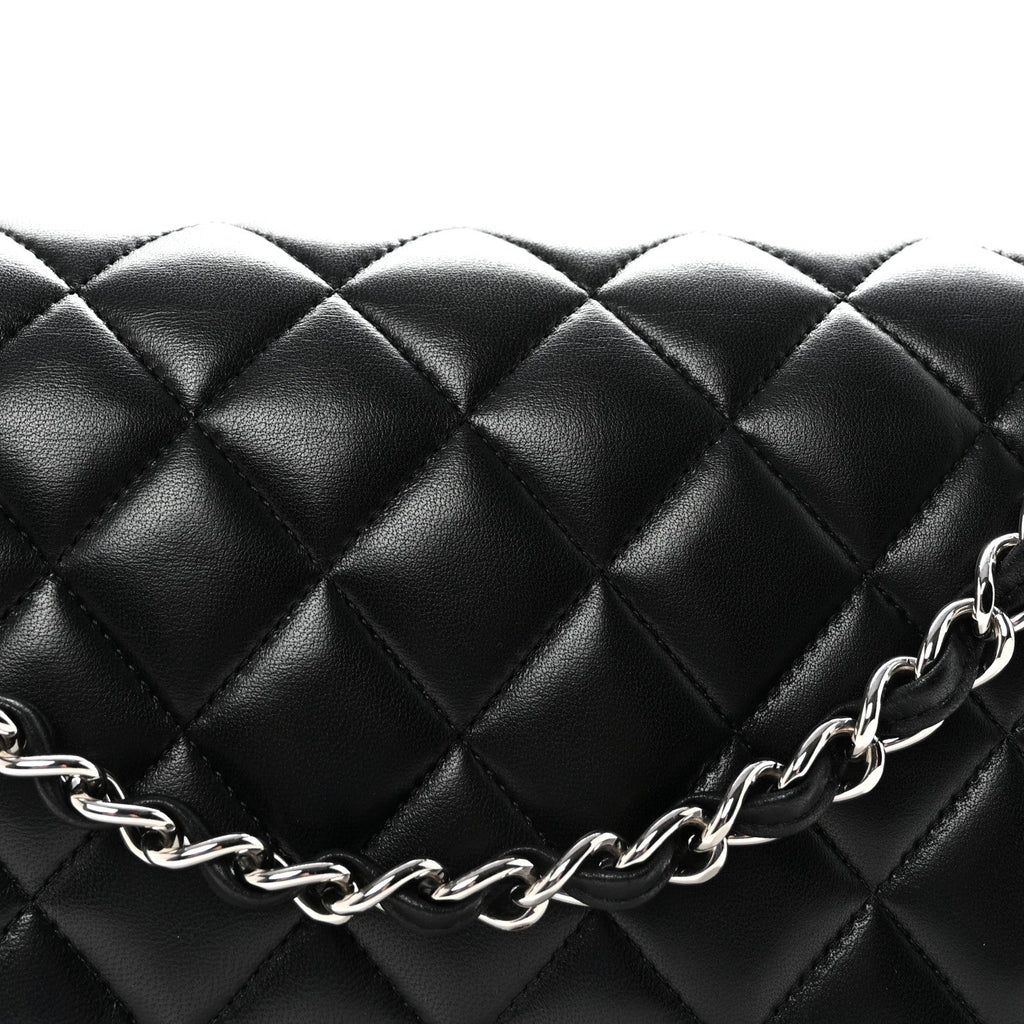 Chanel Lambskin Quilted Jumbo Double Flap Black
